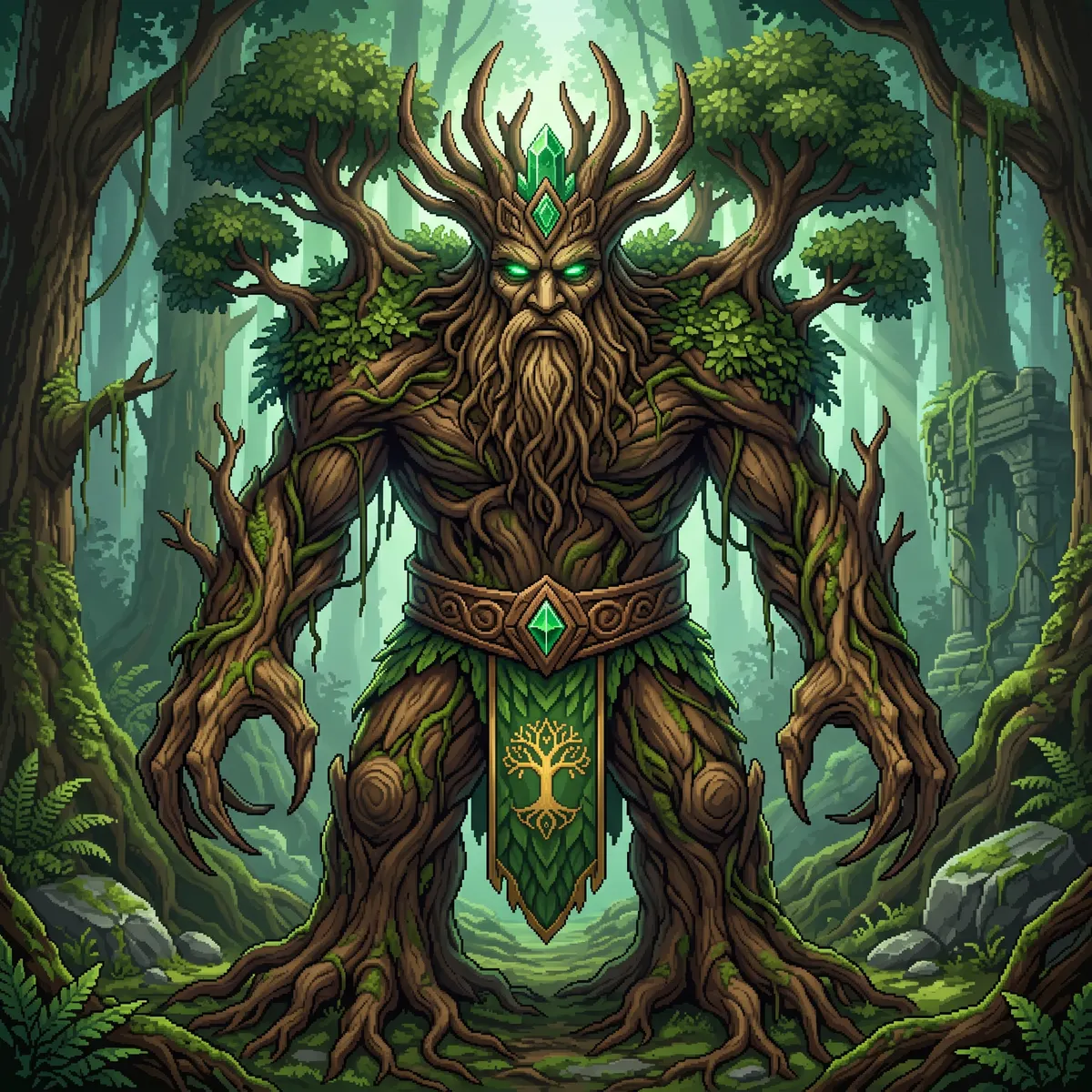 O Rei do Bosque, primeiro chefe do PixelRealm